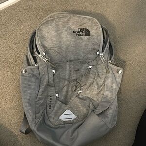 north face grey backpack